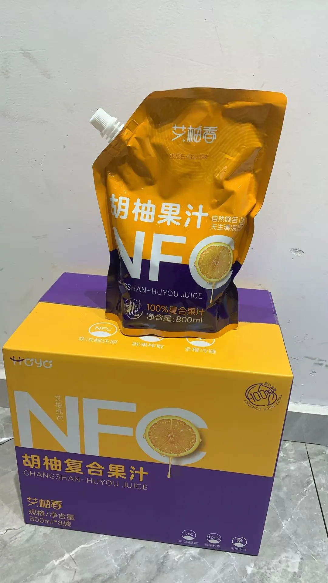 NFC Hu You Pomelo Juice 800ml (Bag Pack) – 8 Bags